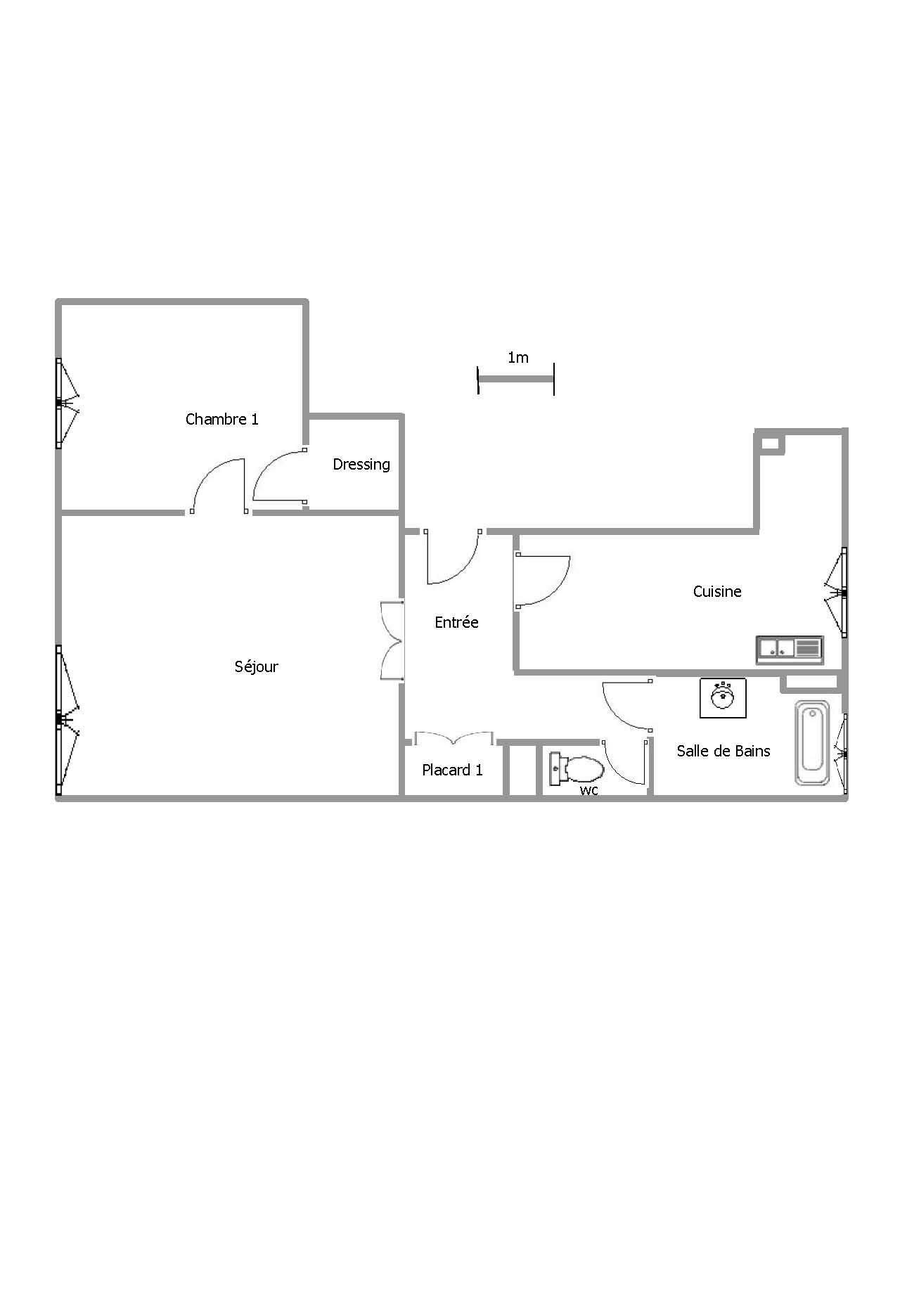 Beau F2 lumineux résidence du Lys